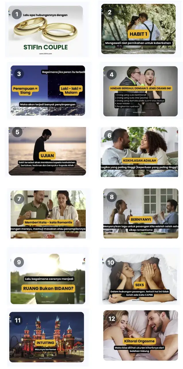 Cuplikan 12 video eCourse STIFIn Couple